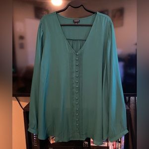 Torrid Emerald Green Dress Shirt size 3